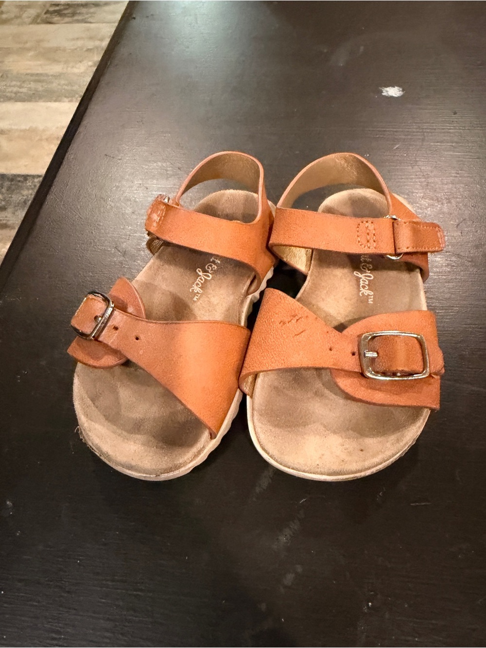 Cat & Jack Kids Brown Leather-Look Buckle Sandals
